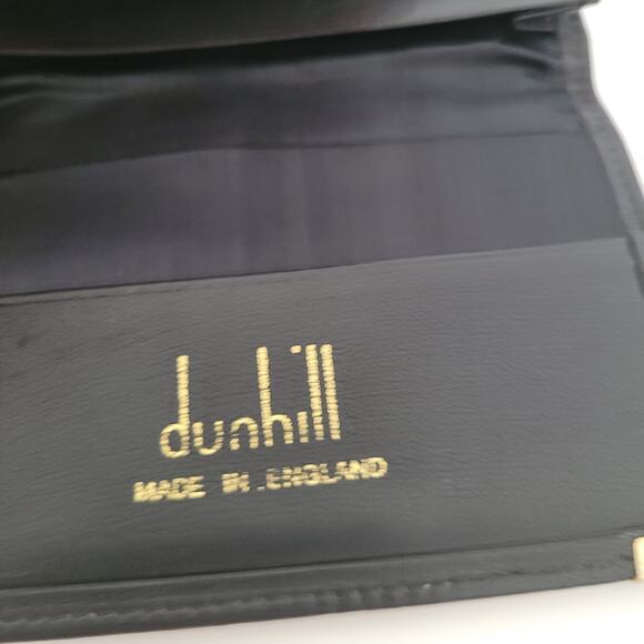 Dunhill Designer Card Wallet Black Bifold Leather Folding Small Logo Vintage - Picture 6 of 11